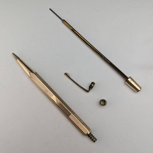 British Vintage Yard O Red Rolled Gold Hexagon Propelled Pencil in Case